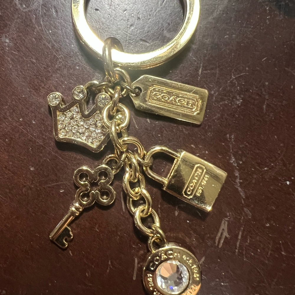 Coach Gold Keychain with Charms